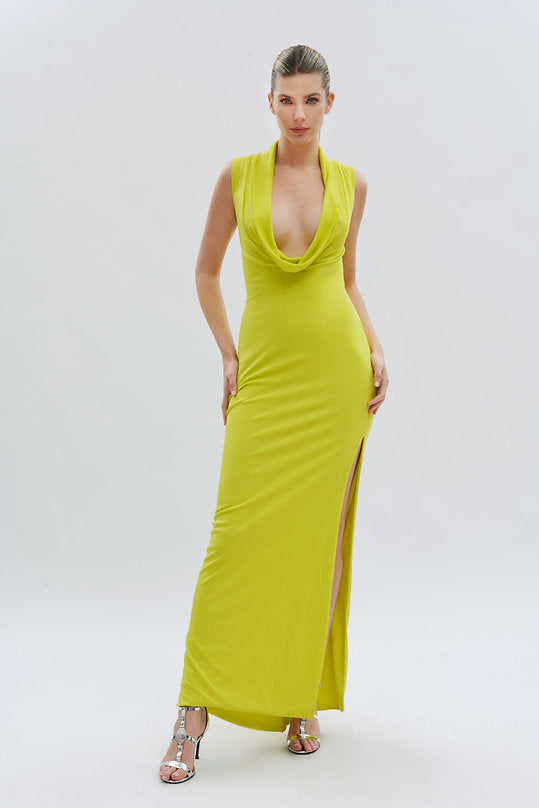 Vestido Fiesta Escote Drapeado